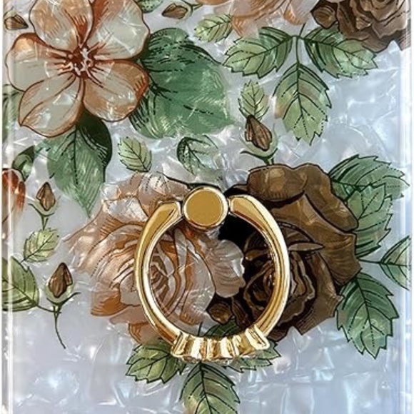 iPhone 12 12 Pro Case with 360 Rotating Ring Kickstand Floral Design - Picture 5 of 6